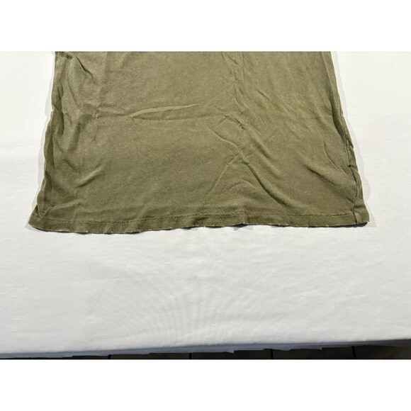 Elwood Mens Olive Green Single Stitch Organic Cotton T-Shirt Distressed Tee Sz L - Picture 3 of 10